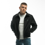 Czarna Kurtka Harrington z Syrenką - S