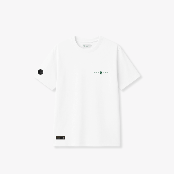 Biała Koszulka Football Club Warsaw z Haftem Syrenki