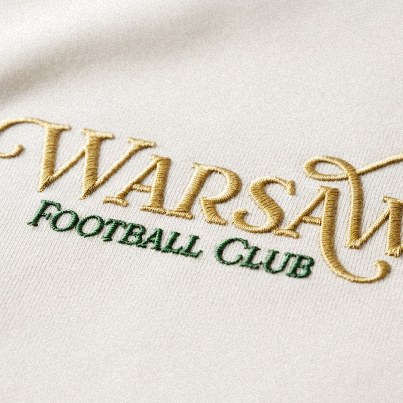 Kremowa Koszulka Warsaw Football Club z Syrenką