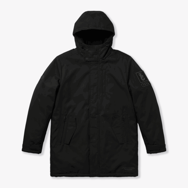 Długa czarna kurtka zimowa Syrenka 1916