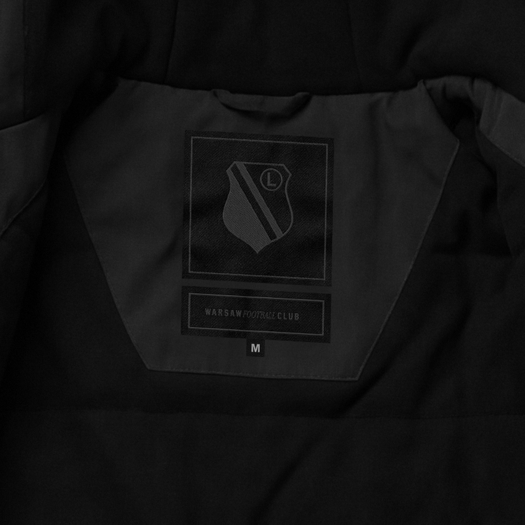 Długa czarna kurtka zimowa Syrenka 1916