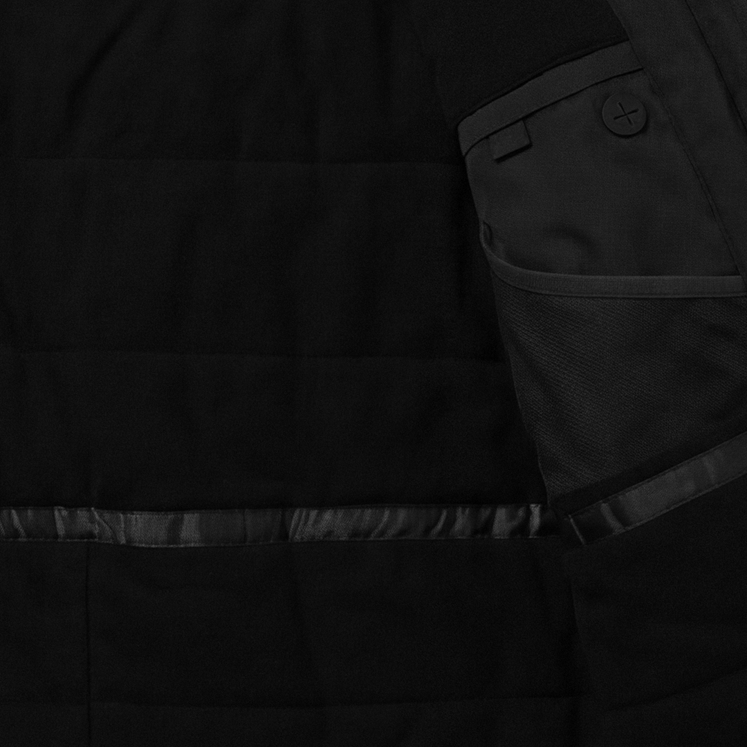 Długa czarna kurtka zimowa Syrenka 1916