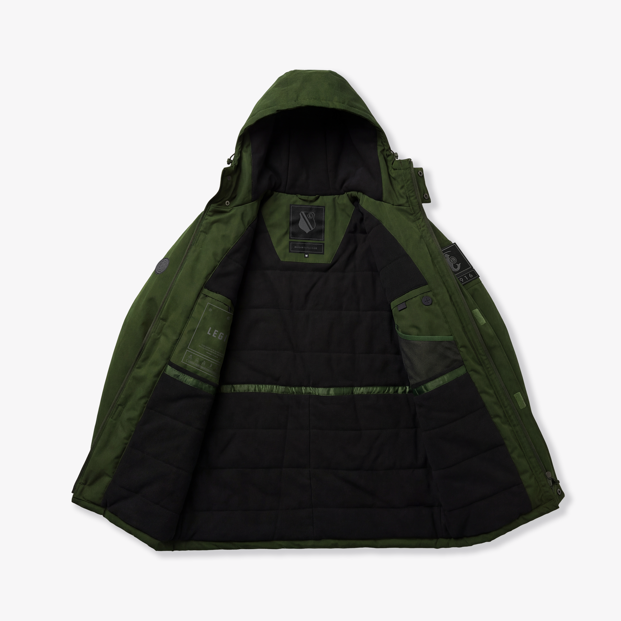 Długa zielona kurtka zimowa Syrenka 1916