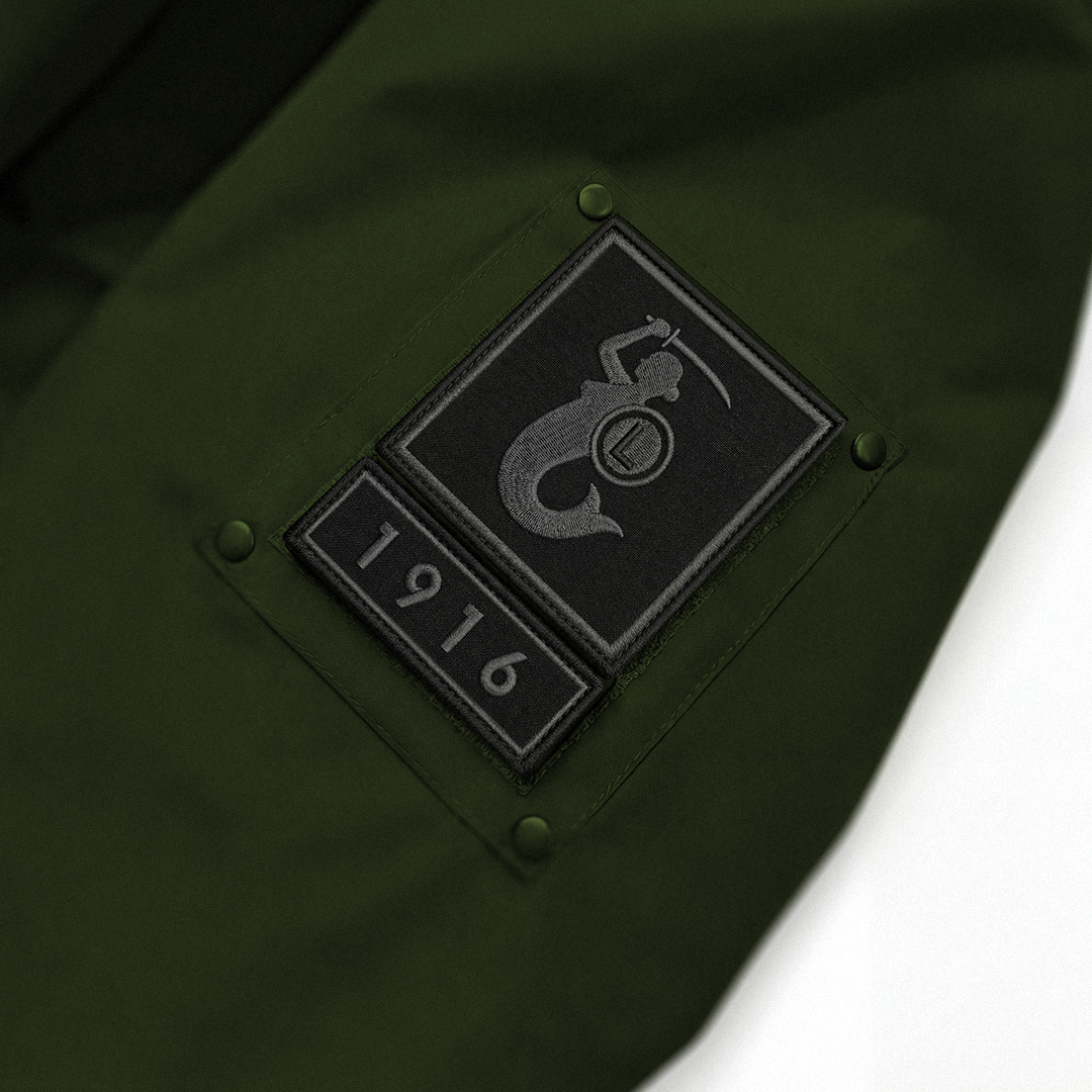 Długa zielona kurtka zimowa Syrenka 1916