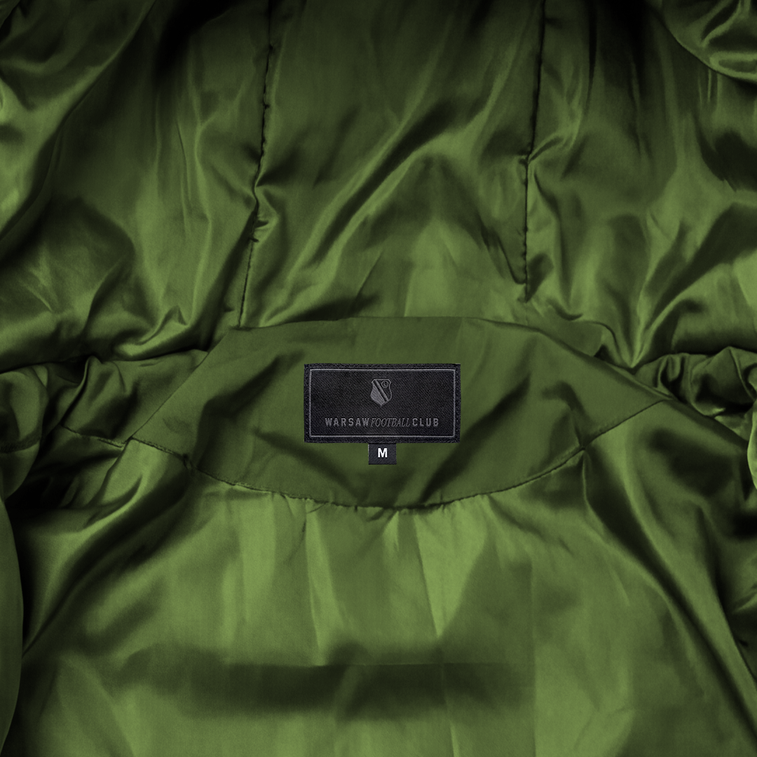 Zielona zimowa pikowana kurtka Syrenka Warsaw Football CLub