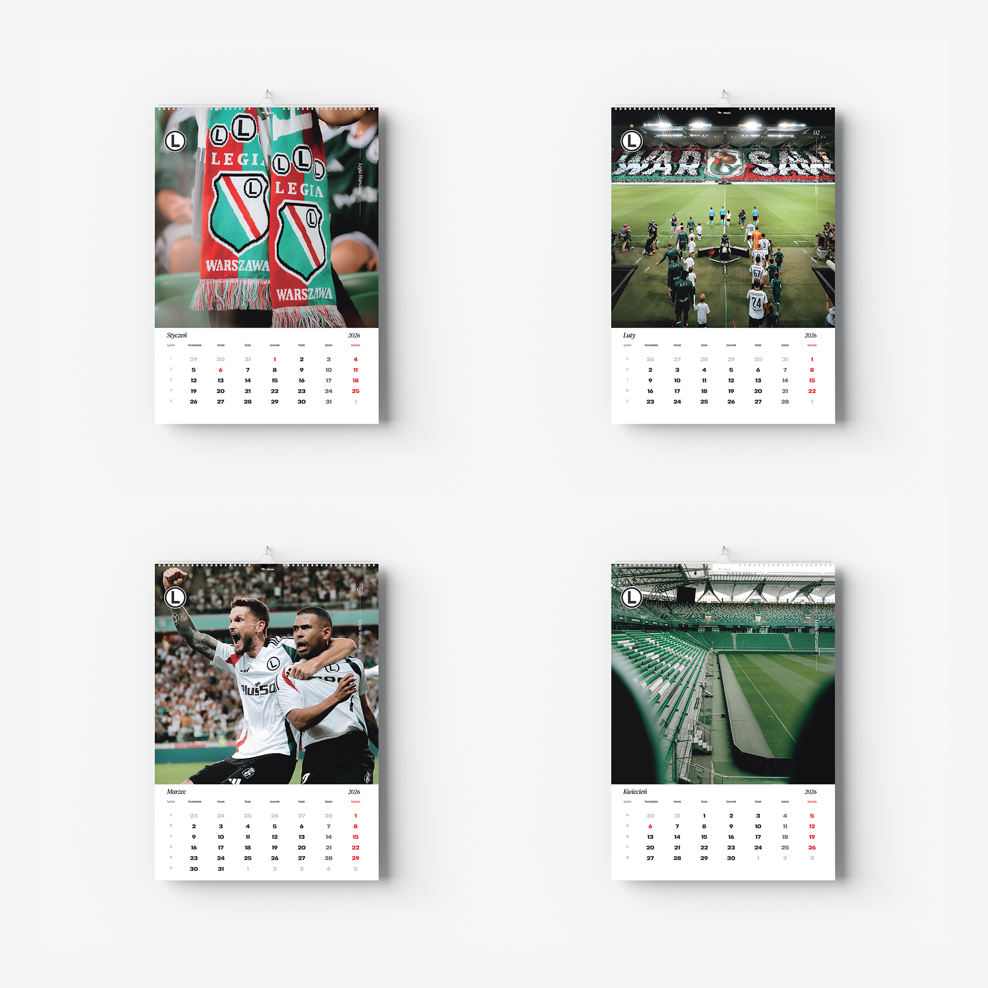 Kalendarz ścienny Legia Warszawa 2026
