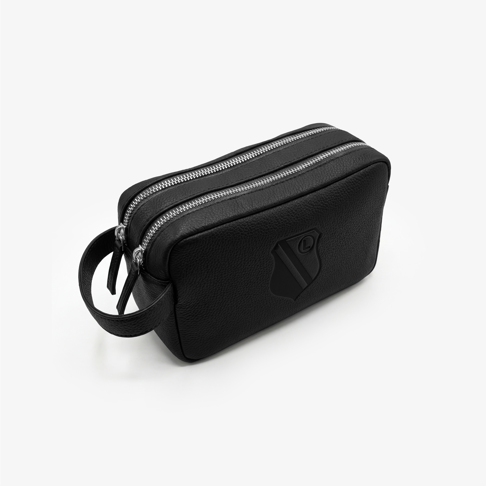 Czarna skórzana kosmetyczka Legia Warszawa