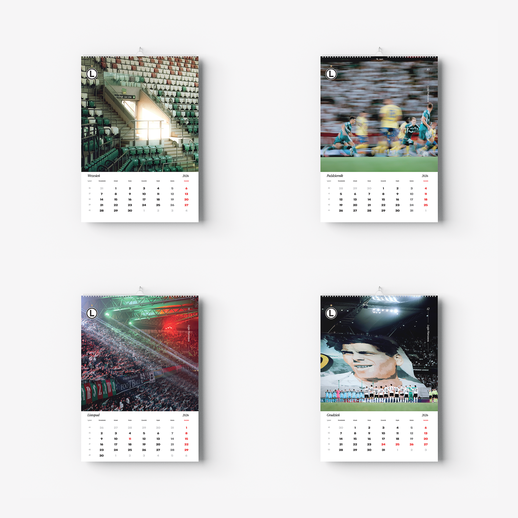 Kalendarz ścienny Legia Warszawa 2026