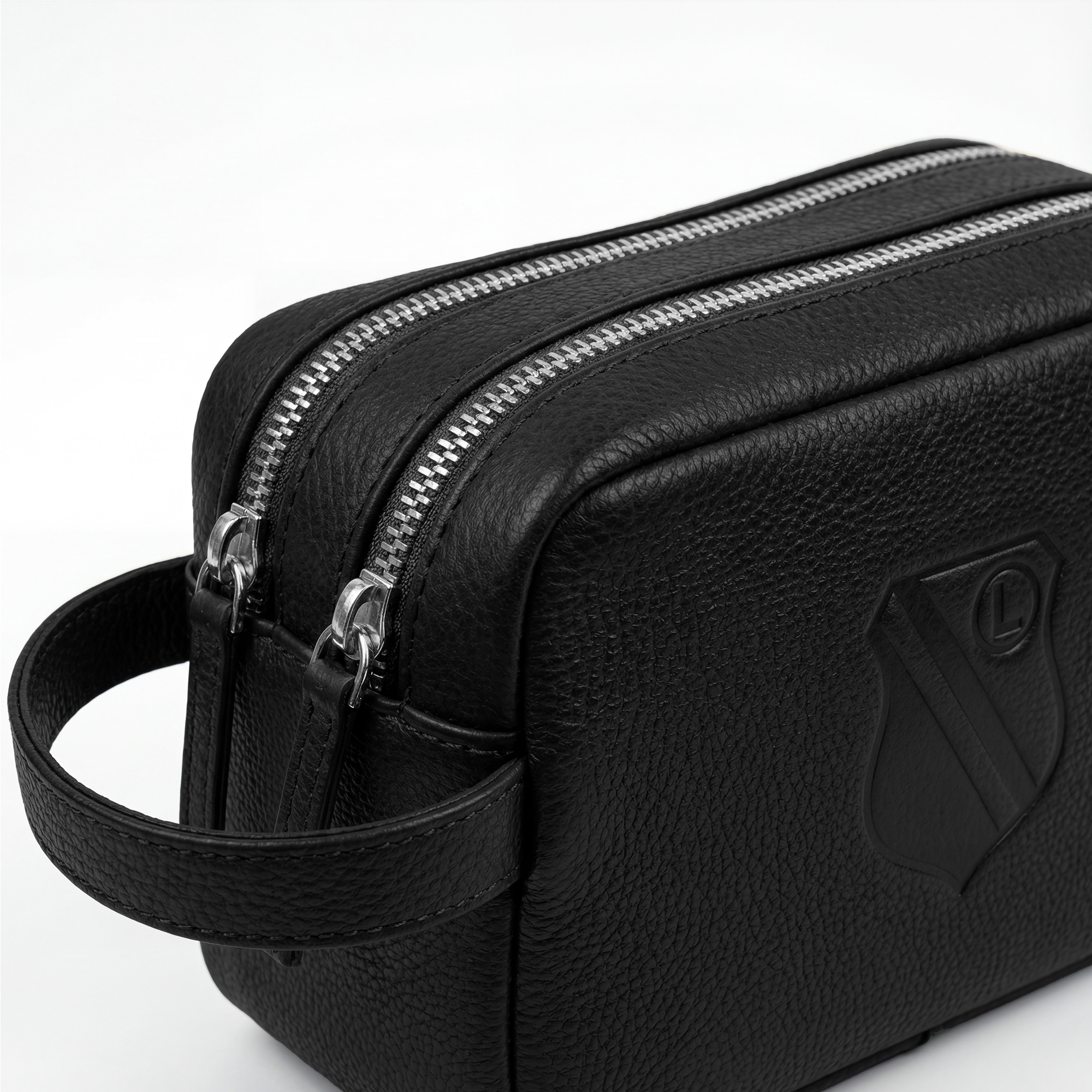 Czarna skórzana kosmetyczka Legia Warszawa