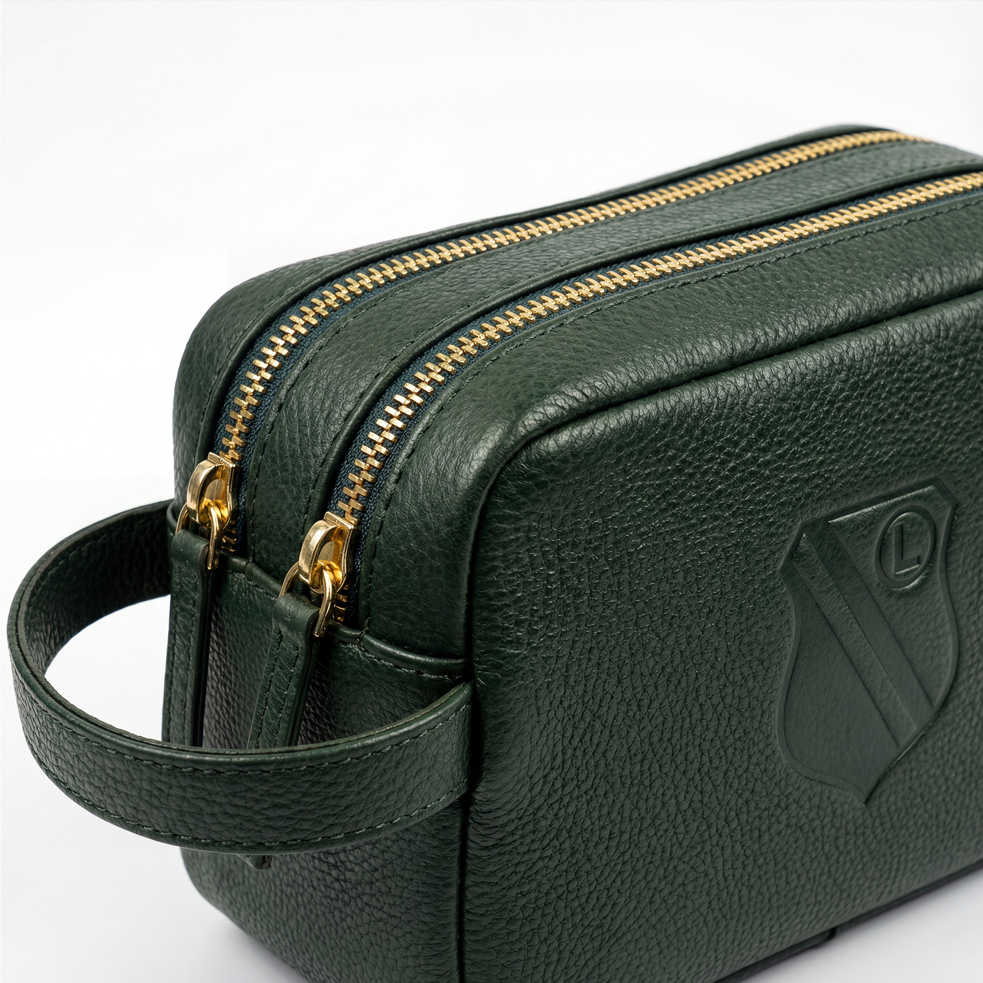 Zielona skórzana kosmetyczka Legia Warszawa