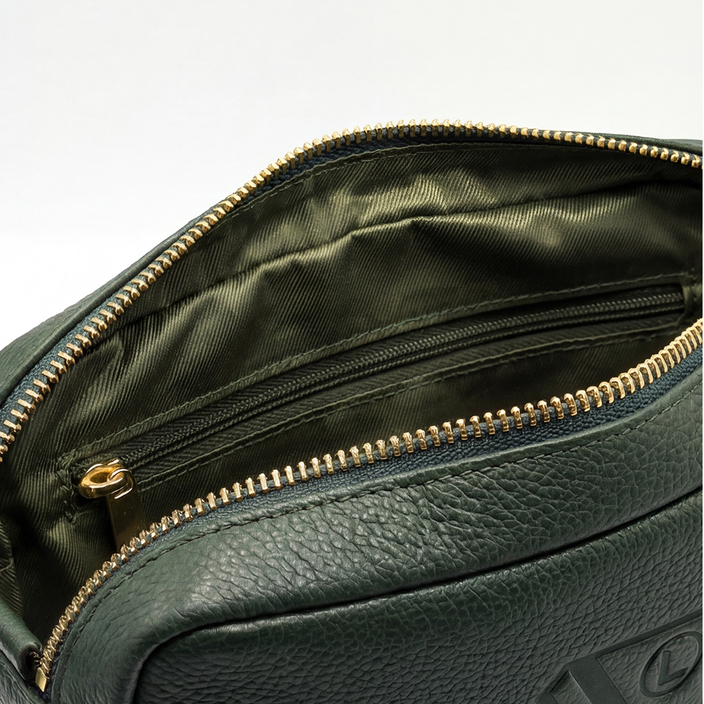 Zielona skórzana kosmetyczka Legia Warszawa