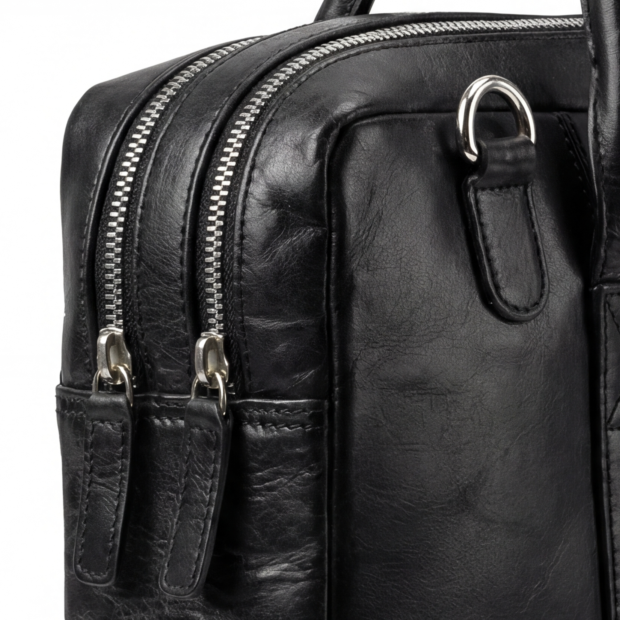 Czarna skórzana Torba na laptopa Legia Warszawa