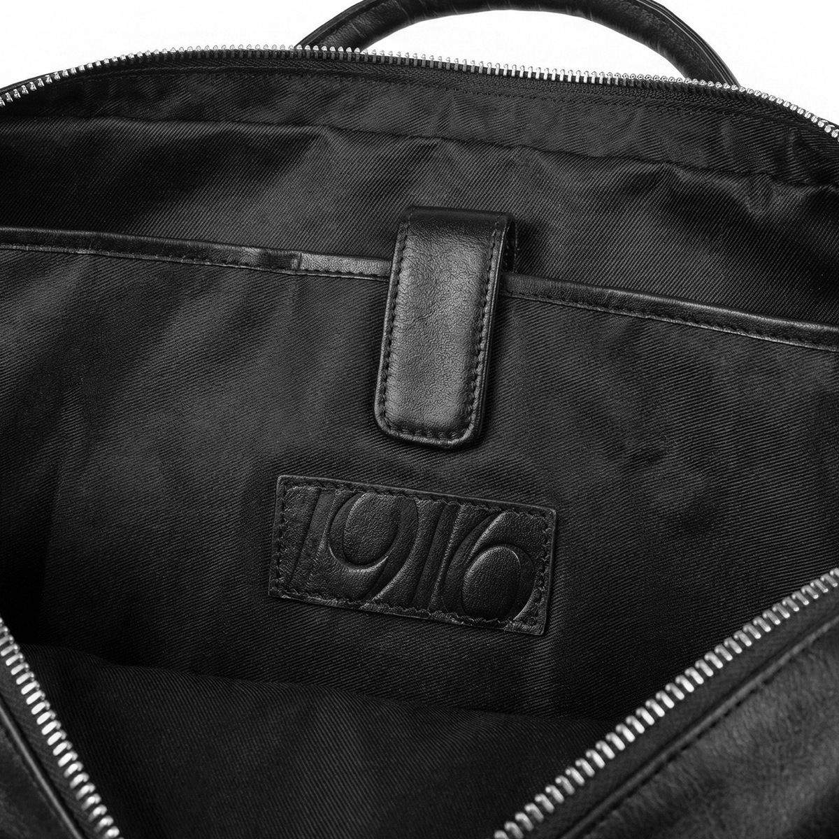 Czarna skórzana Torba na laptopa Legia Warszawa