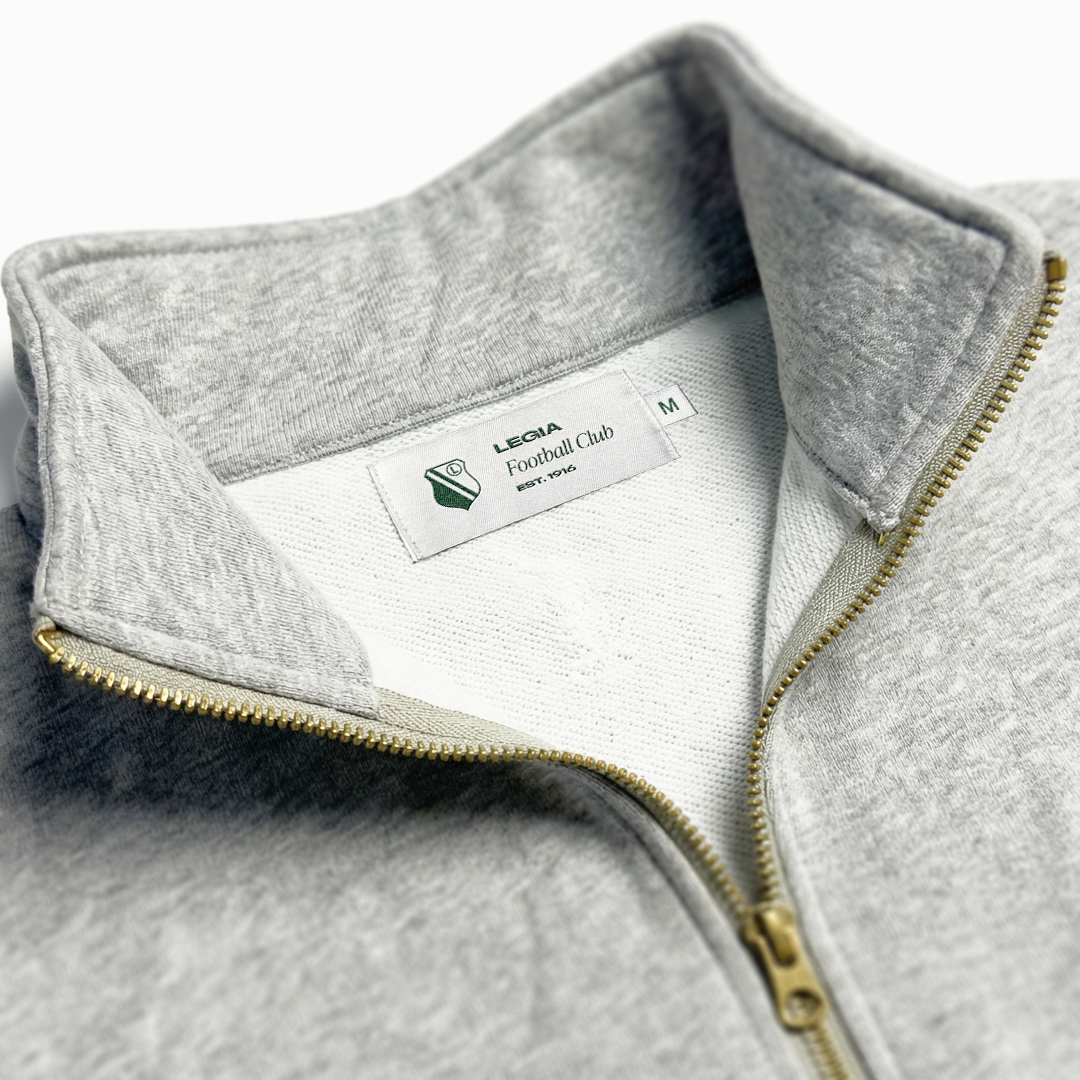 Szara Bluza Half-Zip z Syrenką