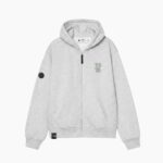 Szara Bluza Rozpinana z Kapturem Legia z Haftem 1916 - 2XL