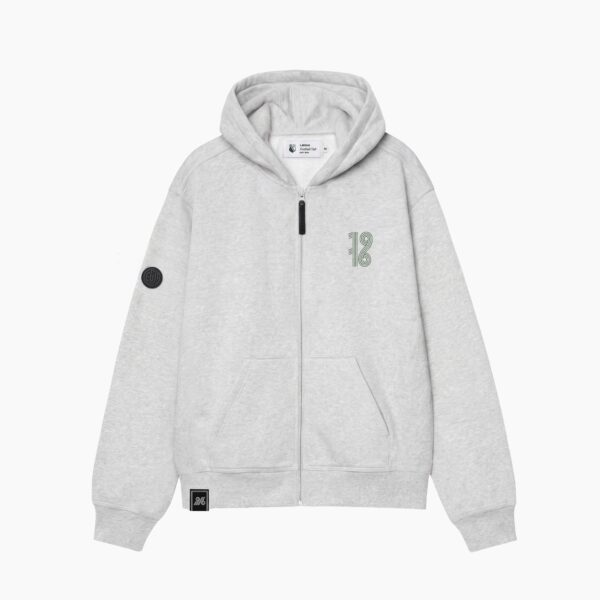 Szara Bluza Rozpinana z Kapturem Legia z Haftem 1916