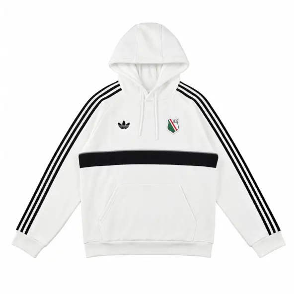 Biała bluza z kapturem adidas Originals Legia Warszawa Herb - KZ2385