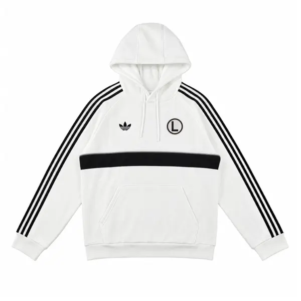 Biała bluza z kapturem adidas Originals Legia Warszawa eLka - KZ2385